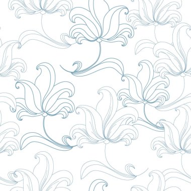 Çiçek seamless modeli. Vektör arka plan çiçekler ile. Tekstil, kumaş, Hediyelik eşya, ambalaj ve tebrik kartları için resimler el çekilmiş.