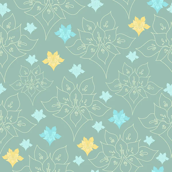 Motif floral sans couture. Fond vectoriel avec des fleurs. Oeuvres d'art dessinées à la main pour textiles, tissus, souvenirs, emballages et cartes de vœux . — Image vectorielle