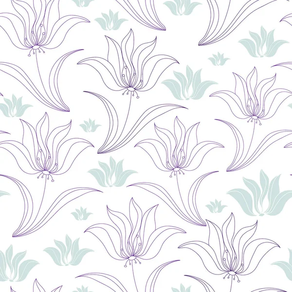 Motif floral sans couture. Fond vectoriel avec des fleurs. Oeuvres d'art dessinées à la main pour textiles, tissus, souvenirs, emballages et cartes de vœux . — Image vectorielle