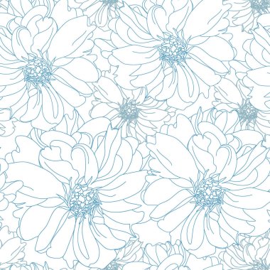 Çiçek seamless modeli. Vektör arka plan çiçekler ile. Tekstil, kumaş, Hediyelik eşya, ambalaj ve tebrik kartları için resimler el çekilmiş.