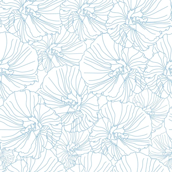 Patrón sin costura floral. Fondo vectorial con flores. Obras de arte dibujadas a mano para textiles, telas, recuerdos, embalajes y tarjetas de felicitación . — Vector de stock