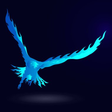Ateş kartal. Vektör çizim.