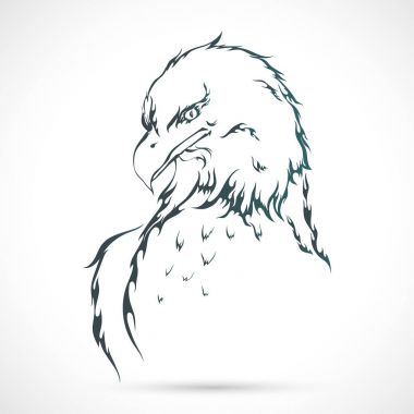 Ateş kartal. Vektör çizim.