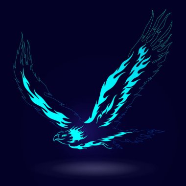 Ateş kartal. Vektör çizim.