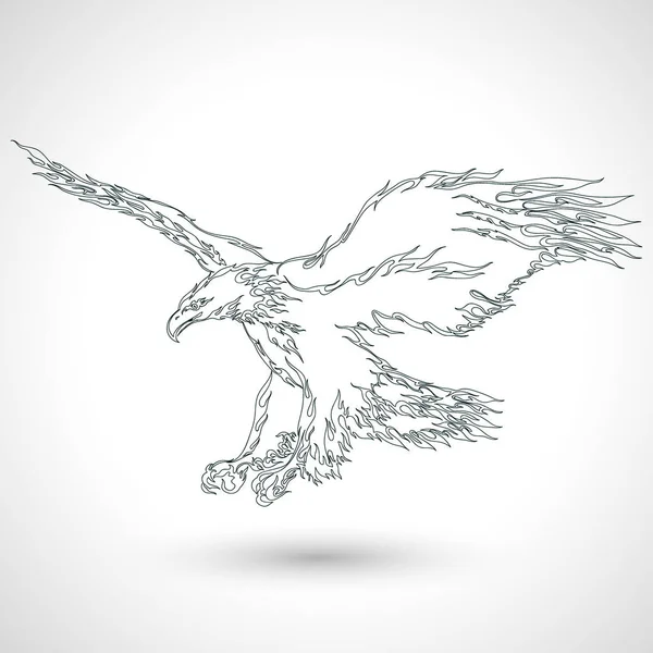 Águila de Fuego. Ilustración vectorial . — Archivo Imágenes Vectoriales