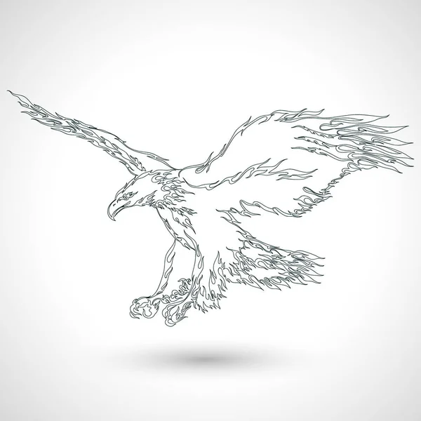 Fire Eagle. Vektorové ilustrace. — Stockový vektor