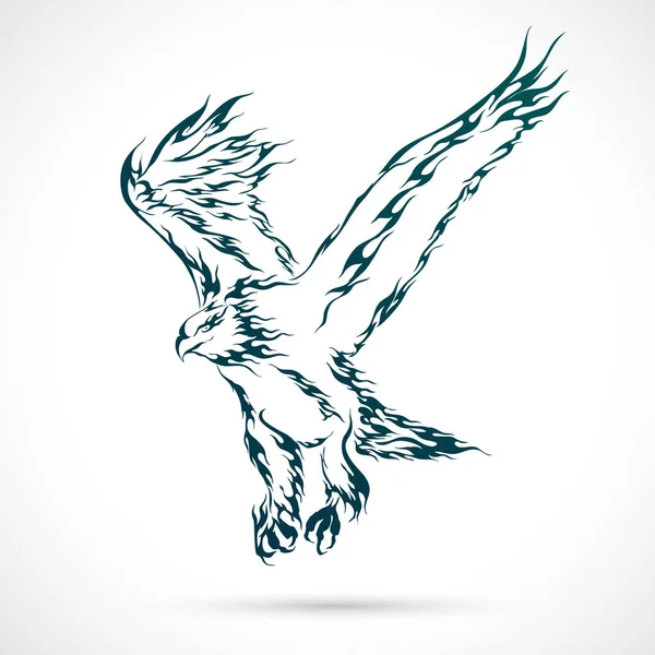 Ateş kartal. Vektör çizim.
