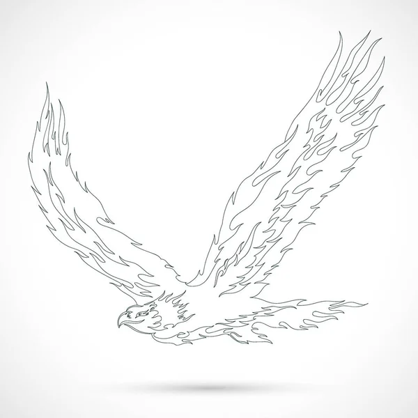 Fire Eagle. Vektorové ilustrace. — Stockový vektor