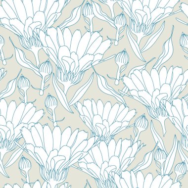 Çiçek seamless modeli. Vektör arka plan çiçekler ile. Tekstil, kumaş, Hediyelik eşya, ambalaj ve tebrik kartları için resimler el çekilmiş.