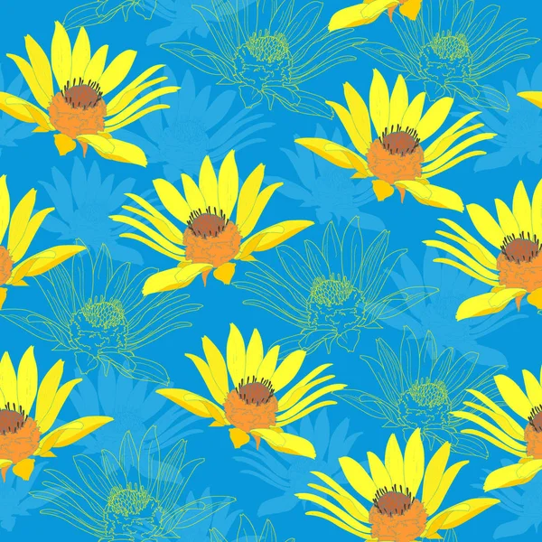 Patrón sin costura floral. Fondo vectorial con flores. Obras de arte dibujadas a mano para textiles, telas, recuerdos, embalajes y tarjetas de felicitación . — Archivo Imágenes Vectoriales