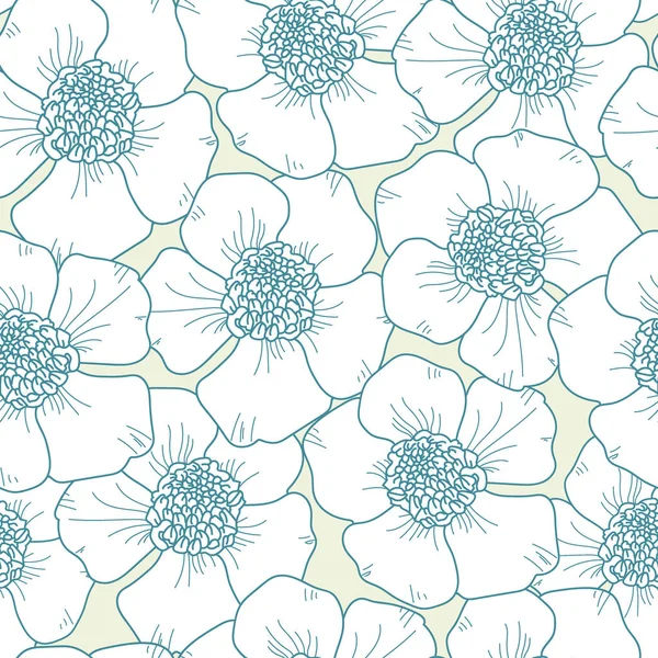 Patrón sin costura floral. Fondo vectorial con flores. Obras de arte dibujadas a mano para textiles, telas, recuerdos, embalajes y tarjetas de felicitación . — Archivo Imágenes Vectoriales