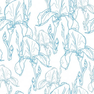 Çiçek seamless modeli. Vektör arka plan çiçekler ile. Tekstil, kumaş, Hediyelik eşya, ambalaj ve tebrik kartları için resimler el çekilmiş.