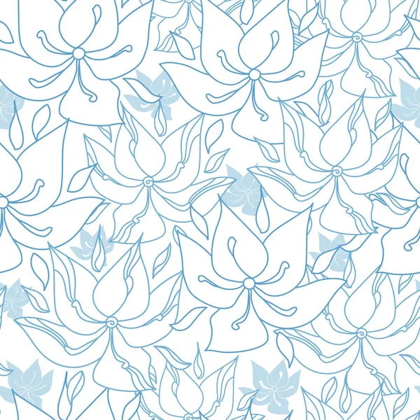 Patrón sin costura floral. Fondo vectorial con flores. Obras de arte dibujadas a mano para textiles, telas, recuerdos, embalajes y tarjetas de felicitación . — Vector de stock