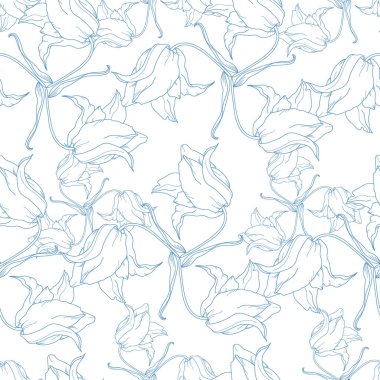 Çiçek seamless modeli. Vektör arka plan çiçekler ile. Tekstil, kumaş, Hediyelik eşya, ambalaj ve tebrik kartları için resimler el çekilmiş.