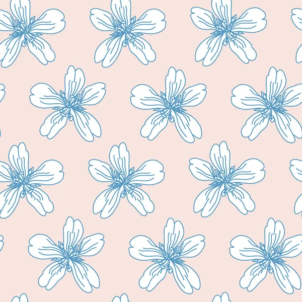 Patrón sin costura floral. Fondo vectorial con flores. Obras de arte dibujadas a mano para textiles, telas, recuerdos, embalajes y tarjetas de felicitación . — Vector de stock