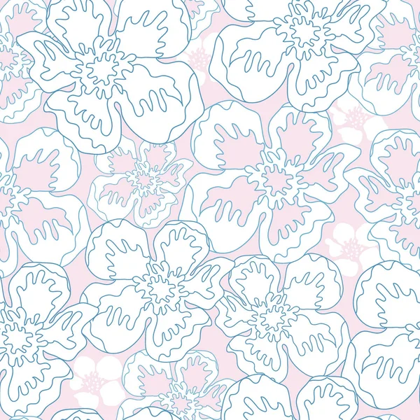 Floral seamless pattern. Vector background with flowers. Hand drawn artwork for textiles, fabrics, souvenirs, packaging and greeting cards. — Stock Vector