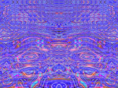 Dijital efektler. Neon parıltısı. Simetri ve yansıma. Şenlik dekorasyonu. Bulanık arkaplan. Renkli desen. Poster, broşür, el ilanı ve kart için yaratıcı grafik tasarımı. Benzersiz duvar kağıdı.