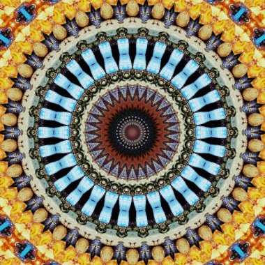 Fraktal soyut arkaplan. Dijital efektler. Şenlik dekorasyonu. Renkli desen. Geometrik doku.