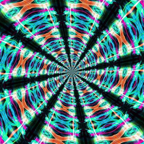 Fundo Abstrato Fractal Efeitos Digitais Decoração Festiva Padrão Colorido Textura — Fotografia de Stock