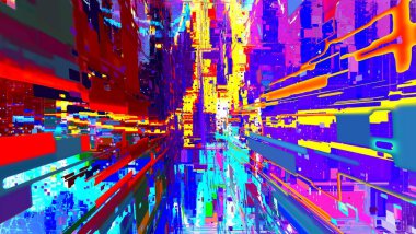 Renkli soyut desen. Dijital efektler. Poster, broşür, el ilanı ve kart için yaratıcı grafik tasarımı. Eşsiz duvar kâğıdı. Ağ, kumaş ve not defteri kapağı için arkaplan.