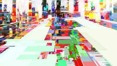 Renkli soyut desen. Dijital efektler. Poster, broşür, el ilanı ve kart için yaratıcı grafik tasarımı. Eşsiz duvar kâğıdı. Ağ, kumaş ve not defteri kapağı için arkaplan.