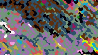 Renkli soyut desen. Dijital efektler. Poster, broşür, el ilanı ve kart için yaratıcı grafik tasarımı. Eşsiz duvar kâğıdı. Ağ, kumaş ve not defteri kapağı için arkaplan.