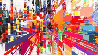 Renkli soyut desen. Dijital efektler. Poster, broşür, el ilanı ve kart için yaratıcı grafik tasarımı. Eşsiz duvar kâğıdı. Ağ, kumaş ve not defteri kapağı için arkaplan.