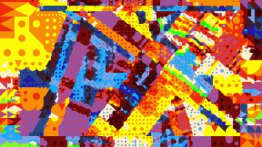 Renkli soyut desen. Dijital efektler. Poster, broşür, el ilanı ve kart için yaratıcı grafik tasarımı. Eşsiz duvar kâğıdı. Ağ, kumaş ve not defteri kapağı için arkaplan.