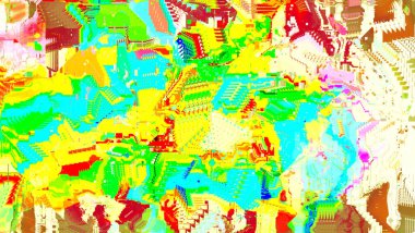 Renkli soyut desen. Dijital efektler. Poster, broşür, el ilanı ve kart için yaratıcı grafik tasarımı. Eşsiz duvar kâğıdı. Ağ, kumaş ve not defteri kapağı için arkaplan.