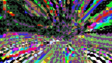 Renkli soyut desen. Dijital efektler. Poster, broşür, el ilanı ve kart için yaratıcı grafik tasarımı. Eşsiz duvar kâğıdı. Ağ, kumaş ve not defteri kapağı için arkaplan.