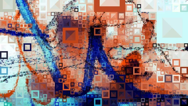 Renkli soyut desen. Dijital efektler. Poster, broşür, el ilanı ve kart için yaratıcı grafik tasarımı. Eşsiz duvar kâğıdı. Ağ, kumaş ve not defteri kapağı için arkaplan.