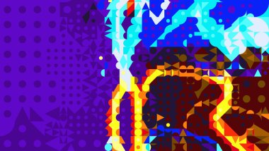 Renkli soyut desen. Dijital efektler. Poster, broşür, el ilanı ve kart için yaratıcı grafik tasarımı. Eşsiz duvar kâğıdı. Ağ, kumaş ve not defteri kapağı için arkaplan.