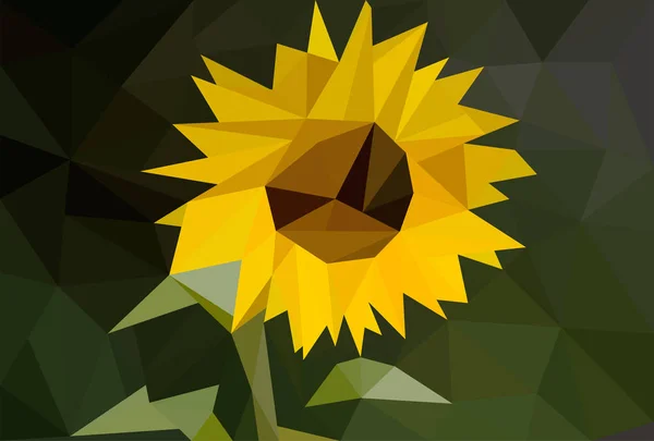 Mosaico Triangoli Con Girasole Giallo Illustrazioni Stock Royalty Free