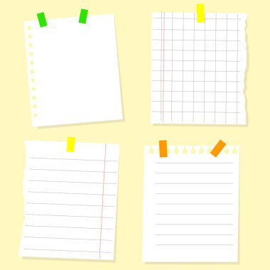 Etiketlerdeki notlar için boş sayfalar