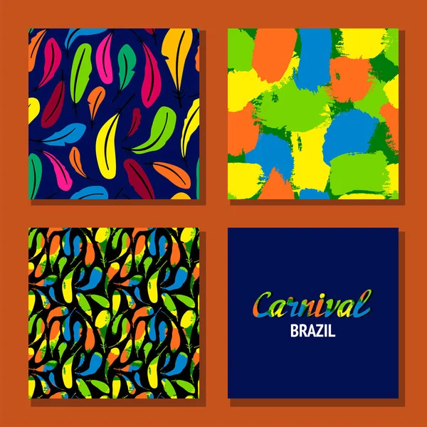 Carnaval Brasil Plantillas Vectoriales Para Concepto Carnaval Patrones Letras — Vector de stock