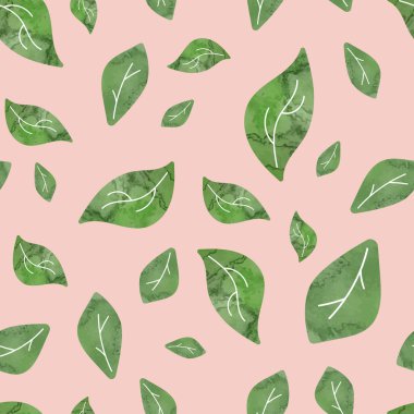 Yapraklı kusursuz desenler. Kağıt, kapak, kumaş, iç dekorasyon için vektör tasarımı