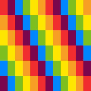 Lgbt soyut bayrak deseni. Geometrik dikdörtgen arka plan, parlak gökkuşağı spektrum renkleri. Lgbtq renkleri. Soyut geometrik dikdörtgenler, dikişsiz desen, gökkuşağı dikdörtgenleri. Vektör illüstrasyonu.