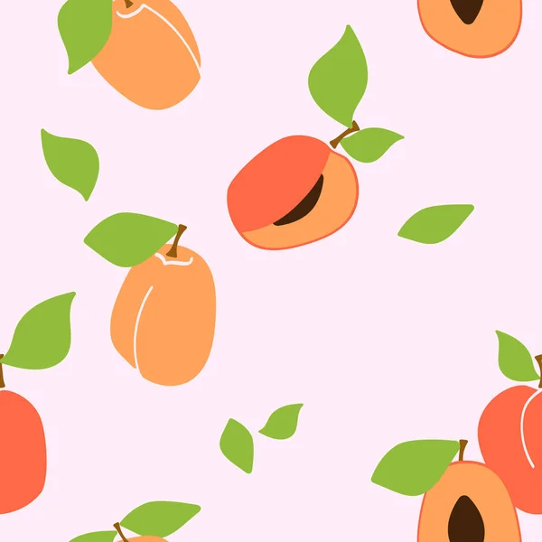 Vektornahtloses Muster Mit Aprikosenfruchtfleisch Trendige Handgezeichnete Texturen Modernes Abstraktes Design — Stockvektor