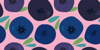 Pembe arka planda yaban mersini ve yeşil yapraklı kusursuz desen. Klasik mavi. Kağıt, kapak, kumaş, iç dekorasyon için modern soyut tasarım