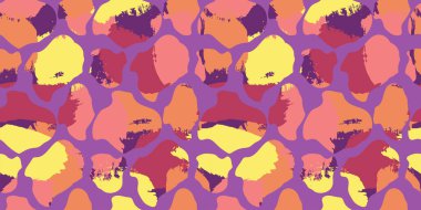 Soyut tropikal izi olan kusursuz bir desen. Moda el yapımı kumaşlar. Ambalaj, kağıt, kapak, kumaş, iç dekorasyon için modern soyut tasarım