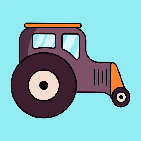 Illustration Avec Voiture Dessin Animé Tracteur Couleur Jouet Pour Garçons — Image vectorielle