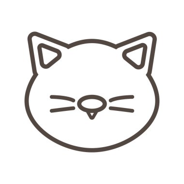 Beyaz arka planda kedi kafası siluetleri. Komik hayvan ikonu. doğrusal biçimle