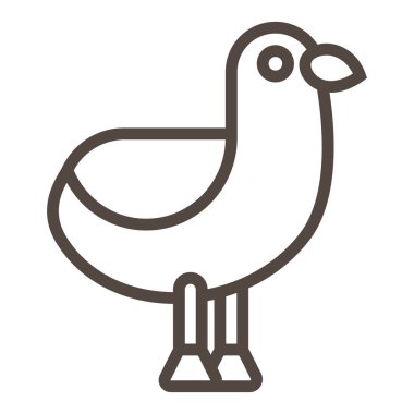 Beyaz arka planda bir kuşun silüeti. Komik bir ikon. doğrusal biçimle