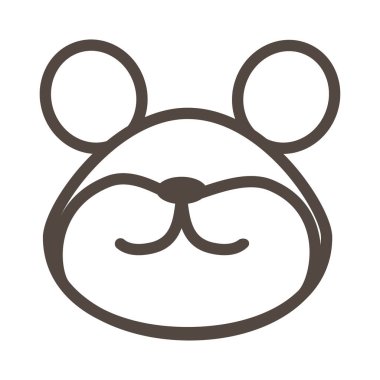 Beyaz arka planda bir hamster kafasının siluetleri. Komik hayvan ikonu. doğrusal biçimle