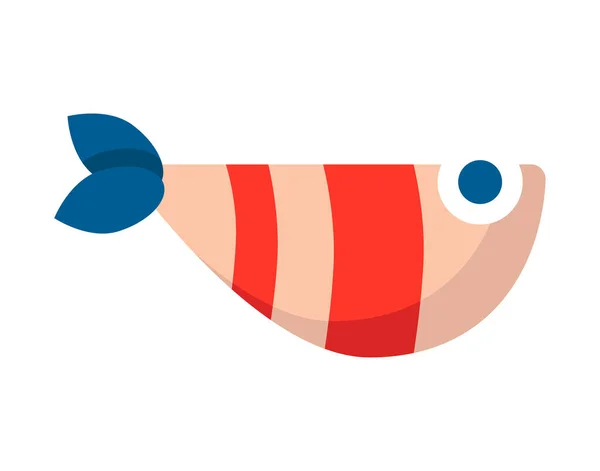 배경에 줄무늬 물고기가 그려진 아이콘 — 스톡 벡터