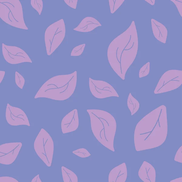 Nahtloses Muster Mit Fliegenden Rosa Blütenblättern Und Blättern Modernes Design — Stockvektor