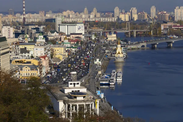 Kiev Ucrania Horizonte Kiev Río Dniéper — Foto de Stock