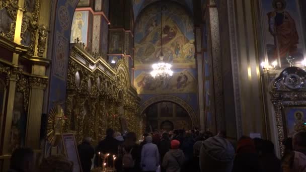 Kiev Ukraine Sunday Mass Michael Church — ストック動画