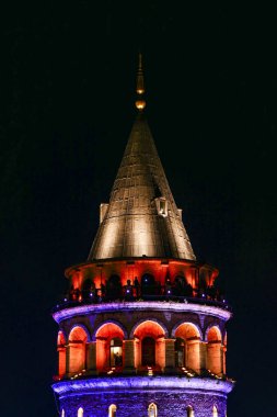 İstanbul, Türkiye Geceleri Galata Kulesi.
