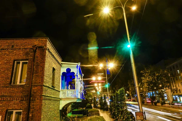 Tbilisi Georgia Lights Aleksandr Pushkin Street — Stock Photo, Image